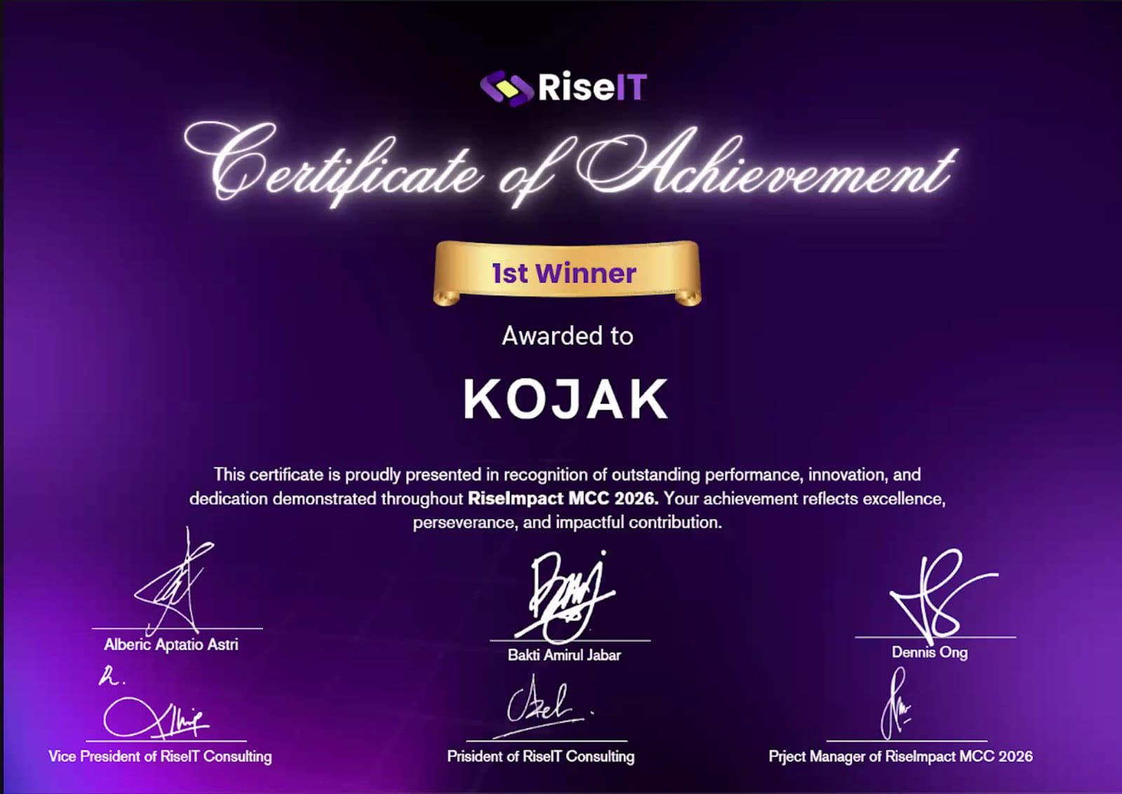 Juara 1 RiseIMPACT Mini Case Competition 2026